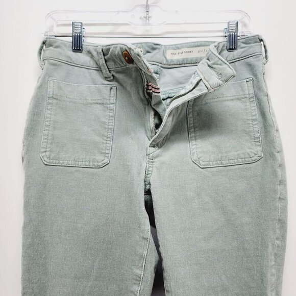 Pilcro Anthropologie corduroy Pants High-Rise Skinny Green Size 28 - Picture 10 of 11